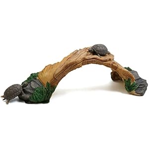 sourcingmap Gelb Harz Schildkröte Aufstieg Rampe Brücke Form Stein Aquarium Landschaft Dekor