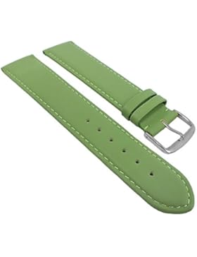 Herzog Beach Ersatzband Uhrenarmband Kalbsleder Band Gruen mit Naht 20386S, Stegbreite:14mm