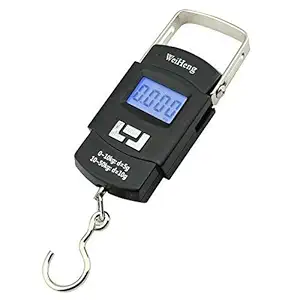 Hyndrix Pocket Size Weight Scale Machine with Weight Measuring Capacity Upto 50kg Inbuilt Hook, Digital LCD Display and Backlight for Home | Office | Shop