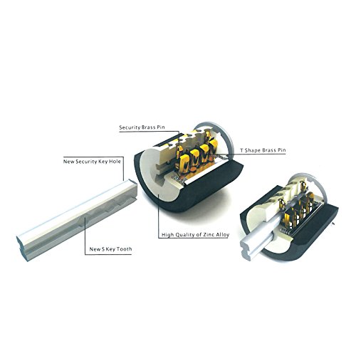 Meetlocks U-Bügel-Fahrradschloss für Fahrrad 160 x 245mm, mit praktischem Halter & drei robuste Schlüssel aus Messing ,“Schlüsselerneuerung“ nach dem Code - 5