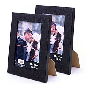 AJANTA ROYAL Set of 2 Photo Frames for Table and Walls Decorations (2 - 4 x 6, Black)