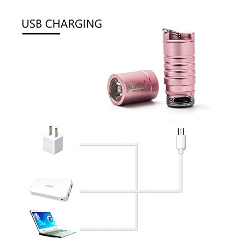 Wuben G341 Mini-Taschenlampe. leistungsstark, 130 Lumen, wasserdicht, wiederaufladbar mit USB, zoombar, 2 Modi, CREE XP-G2 LED, Aluminiumlegierung, Rosa - 5