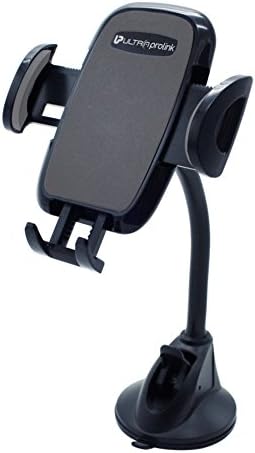 ULTRAPROLINK Gooseneck Mini | Black | Universal Mobile Mount for Car Windscreen with Flexible Goose Neck | Secure Holder with Strong Suction | Can Be Used Horizontally & Vertically | UM0078