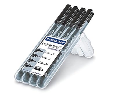 Staedtler - LumoColor 31 - Etui Chevalet Box 4 Feutres Noirs 313/314/317/318
