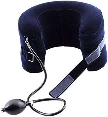 D&amp;F Neck Traction Device - Doctors Recommended IMPROVED Cervical Traction: Bigger Hand Pump + Longer Velcro Strap- FAST Neck Pain Relief - Neck Support, Neck Brace, Neck Collar