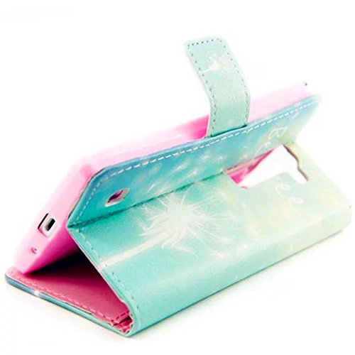 KSHOP Zubehörteil Case Cover für LG Magna H502F H500F C90 H520N Hülle Luxus PU Leder Bookstyle Handyhülle Taschen SchaleUltra Slim Smart Ledertasche Flip Etui mit Standfunktion Schale Anti-Schock Schutzhülle Magnetverschluss Muster Prägung Erleichterung – Blau klassischen Fantasy Be free +Metall Touch-Pen Hellblau - 3