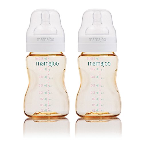 Mamajoo BPA Free PES Anti-Colic Valve System Feeding Bottle (250 ml, Pack of 2)