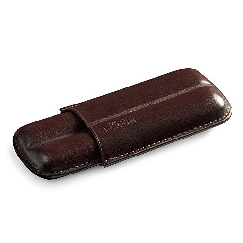 Officine de Medici DE00113 Estuche para 2 Cigarrillos, de Cuero Italiano, Color Marrón, 18 cm