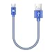 Produktbild USB Typ C Kabel, MK PET Geflochtene Tangle-Free Hohe Geschwindigkeit USB-C auf USB-A Datenkabel Ladekabel für Neuen MacBook, ChromeBook Pixel, Nexus 6P / 5X und Andere Geräte mit Typ-C Steckverbinder (0.66ft / 0.2m, Blau)