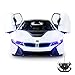 Price comparison product image BMW i8 Remote Control Kids Car Toy - Opening Doors - Working Lights – PL9371 Official Licensed Electric 1:14 RC Model - White 27Mhz