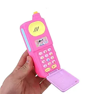 LUCHILA Smart Phone Cordless Mobile Phone Toys Best Mobile Phone for Kids Flip Mobile Phone Small Phone Toy Musical Toys for Kids Smart Light Birthday Gifts for Boys,Girls,(Flip Phone, Multi Color ).