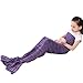 Produktbild KOBWA All Seasons Handgefertigte Stricken Mermaid Tail Decke, Weich und Warm Wurf Decke Gestrickt Häkeln Schlafsack Im Schlafsofa Wohnzimmer(28*55 Inch,Lila)
