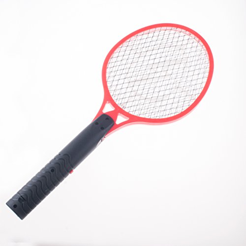 Andux Zone Matamoscas Eléctrico Raqueta Mosquitos para Mosquitos, Moscas, Avispas, Abejorros y Otros Insectos Voladores JJ-DWP02 (Rojo)