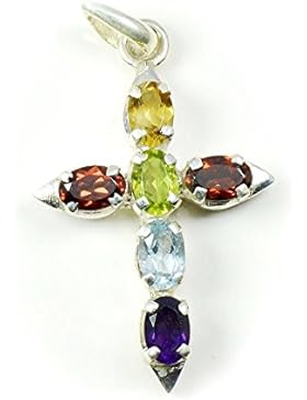 gemsonclick 925Sterling Silber Schöne Cubic Zirkon Oval Form Anhänger msp-173