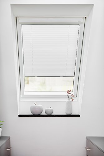 Lichtblick DPS.M06.01 Dachfenster Plissee Easyfix, ohne Bohren Weiß 59,3 cm x 100 cm (B x L) M06/MK06 - 2