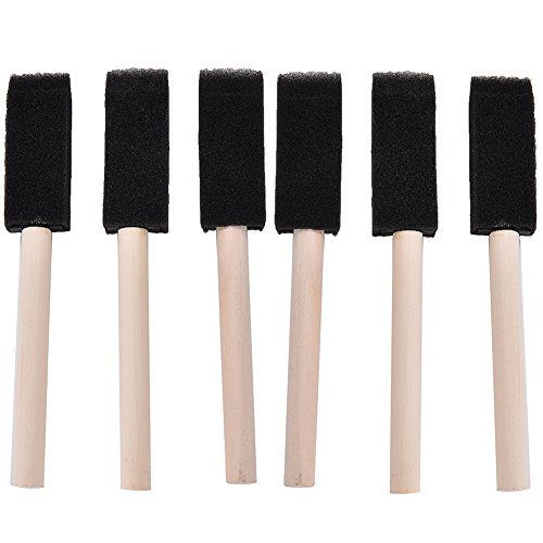 Blue Vessel 6pcs Schaum Schwamm Pinsel Holzgriff Malerei Zeichnung Handwerk Zeichnen