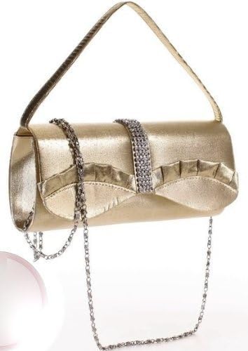 ladies gold Bow chain Silver sequin stone hand carry purse