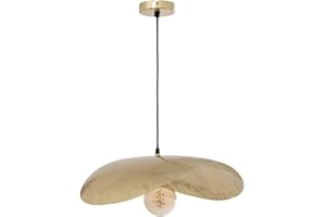 ATMOSPHERA CREATEUR D'INTERIEUR Atmosphera - Suspension Arlo - Abat-jour en Métal Doré D56cm - Ampoule Non Incluse E27 25W - Luminaire pour Salon, Cuisine, Bureau, Chambre