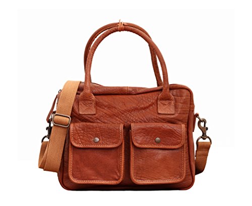 LE Dandy Marrón Natural Bolso de Mano de Cuero de Estilo Vintage PAUL MARIUS