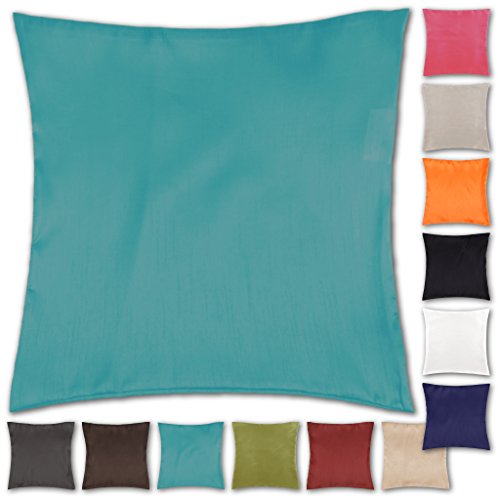 Kissenhüllen 50×50 Alessia, Auswahl: türkis – pfauenblau mit Füllung - 2