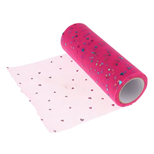 6 Zoll x 25yd Pailletten Tuellstoff Rolle Tuell Deko Tischband Hochzeit Dekoration Rosa - 9