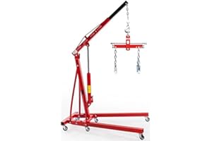 EQUIPEMENT EXPRESS SICOBA Chevre Hydraulique d'atelier Grue de Levage 2T + Palonnier Equilibreur de Charge 907kg