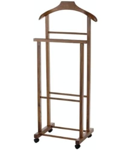 Servomuto In Legno Mogano Con 2 Cassetti - Appendiabiti Elegante 45x45x125cm - Foto 5