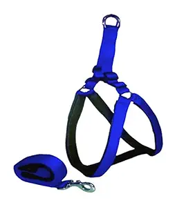 Petsplanet Nylon Adjustable Dog Harness with Padding Large Blue -1 Inch