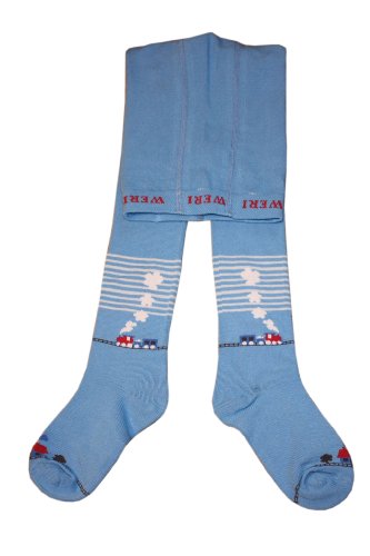 Weri Spezials Baby and Children Tights, medium Blue, Railroad, Size:18-24 months (86/92)
