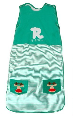 Black Friday-Cyber Monday Special - The Dream Bag Baby Sleeping Bag Velour Reindeer 6-18 Months 2.5 TOG - Green by BabyCentre