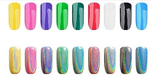 PhantomSky Nagel Glitzer Glänzend Spiegel Chrom Nagelpuder Maniküre Pigment – Regenbogen Silber(1g geladen) - 4