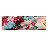 Damen Gedruckte Blumen Haarband Stirnband Kopfband, LEEDY Elastische Kreuz Turban Weiche Stirnbänder Headband für Alltag Sport Yoga Fitness Kopfbedeckung Trend 2019