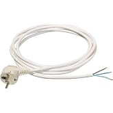 as - Schwabe 70833 PVC Patch Cable, White, 3 m H05VV-F 3G1.0, 230 V