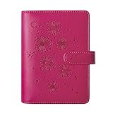 Exacompta Organiseur Exatime 14   Flora 42447E couverture avec une matière au toucher doux marquage floral en creux  Septembre 2019 à Décembre 2020 fermeture bouton magnétique 11x14,5 cm coloris rose