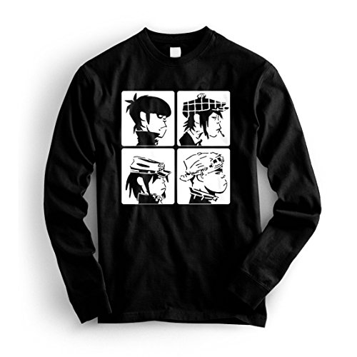 Gorillaz Heads Square Long Sleeve Tee T Shirt S Black White Print Buy Online In Aruba Igtees Products In Aruba See Prices Reviews And Free Delivery Over 120 Æ Desertcart