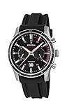 Festina Tour of Britain Herren-Quarz-Armbanduhr mit grauem Zifferblatt, Chronographen-Anzeige und schwarzem Gummiband, Edition 2015, F16874/H