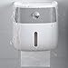 Produktbild Bad Tissue Box Toilettenpapierhalter Toilettenschale Free Punch Wasserdichte Rollenpapier Tube Kreative Fach 2019 Neue Doppelschublade Papierrollenpapier Universal Weiß (Farbe : Gray)