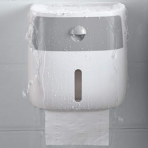 Preisvergleich Produktbild Bad Tissue Box Toilettenpapierhalter Toilettenschale Free Punch Wasserdichte Rollenpapier Tube Kreative Fach 2019 Neue Doppelschublade Papierrollenpapier Universal Weiß (Farbe : Gray)