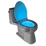 WC Nachtlicht, Diealles LED Toilette Licht WC Nacht LED Toilette Lampe 8 Farbewechsel Nachtlichter Toilette Nacht Lightbowl Motion Sensor LED Lampe Batteriebetriebenes für Kinder Eltern im Badezimmer, Hause (2 Stück) - 7