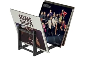 HIIMIEI Schallplatten Aufbewahrung, Acyrl Abnehmbar Schallplattenständer | Schallplattenregal mit 12 rutschfeste Rillen für 50 Vinyl-Schallplatten LPs Zeitschrift |13.7x6.65x7.5 inch- Schwaz