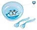 Bowl with lid, suction ring and cutlery 350 ml