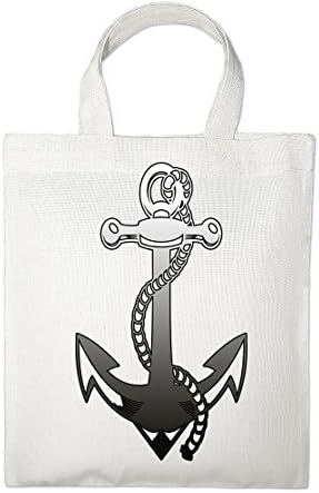 Jute Bag Cool Anchor Nautilus, 100 % Cotton, Weiß (lange Tragegriffe)