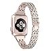 Produktbild 3C-LIFE Slim Bling Bands Compatible Apple Watch Band 38mm iWatch Series 4, Series 3, Series 2, Series 1, Diamond Rhinestone Metal Jewelry Wristband Strap, Champagne Gold