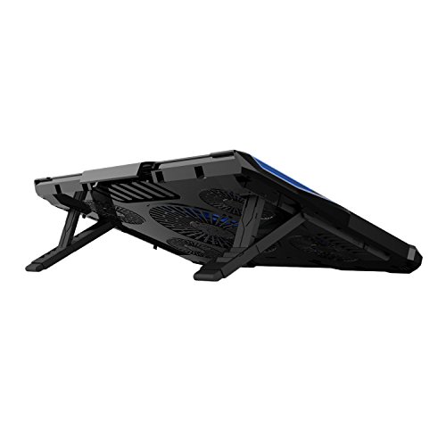 KLIM CYCLONE Laptop Kühler – Maximale Kühlung – 5 Lüfter – Cooling Pad für Computer – Gamer Gaming ( Blau ) - 5