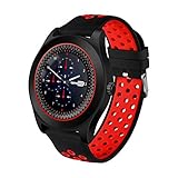 WLH Intelligente Armbanduhr Fitness Tracker Armband Sport Uhr mit Kamera Schrittzähler Schlaftracker Smartphone Smartwatch Uhr,Red