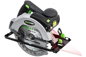 GALAX PRO Sega Circolare 1400W 5500RPM, Guida Laser, Lama 185mm, Taglio Massimo 62mm (90°), 46mm (45°), Guida Parallela, Sega elettrica per Legno, Plastica e Metallo Sottile/76321L