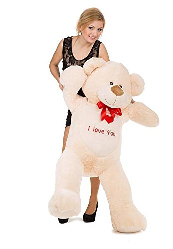 Big L. Beige Giant Teddy Bear 135cm Large Great Present Kids Gift Surprise FL-V2