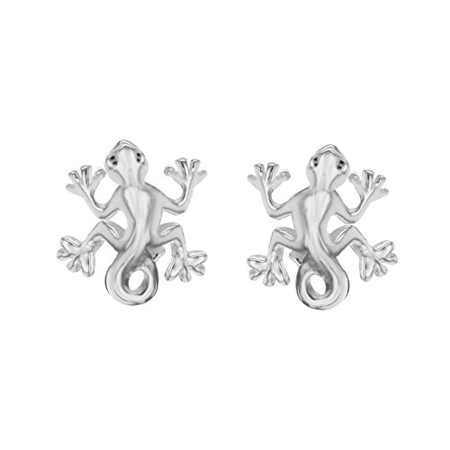 Tuscany Silver Women's Sterling Silver Gecko Stud Earrings