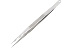 PLENTOY 7 pulgadas de acero inoxidable de precisión pinzas largas punta fina para joyería relojero electrónico pinzas herramientas