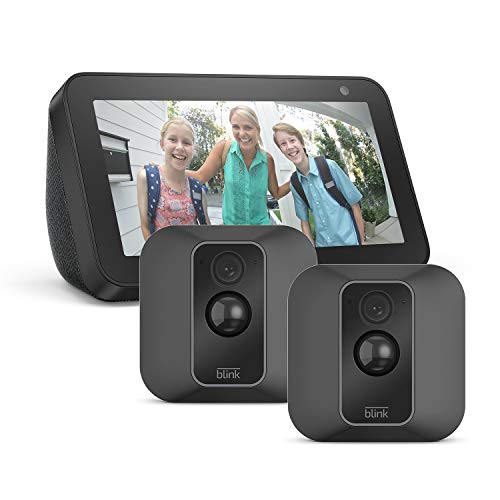 Blink XT2 System mit 2 Kameras + Echo Show 5, Schwarz, funktioniert mit Alexa